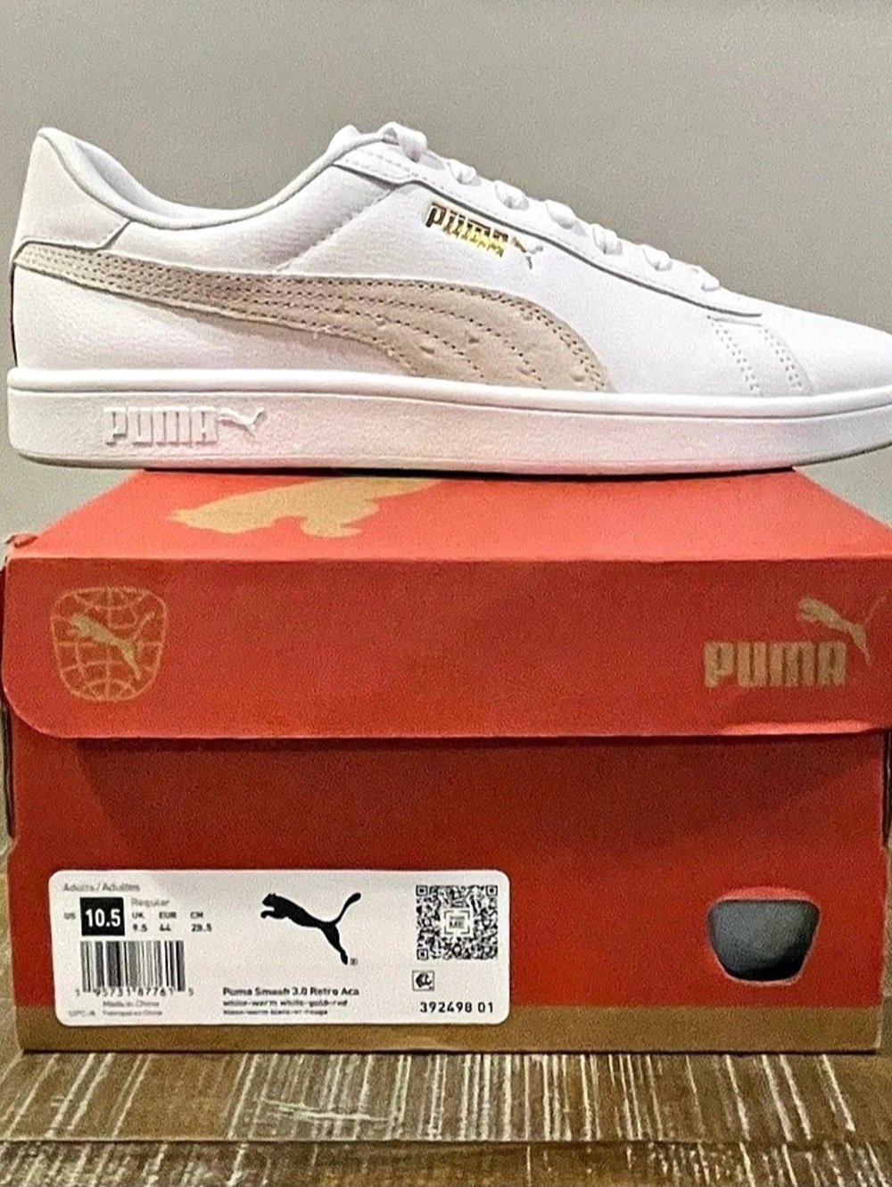 Puma Smash 3.0 Retro Academia Men's Sneakers White & Red US 10.5